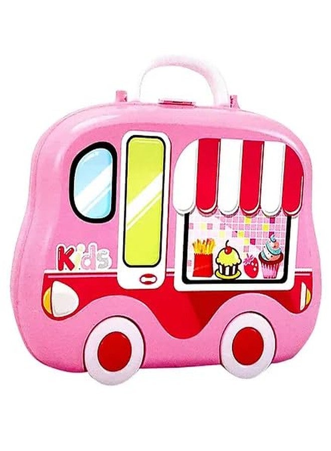 Toy Vibes Plastic Kitchen Cooking Pretend Play Toy Set with Suitcase 22 Pieces (Pink)(Pack of 3) - Image 3